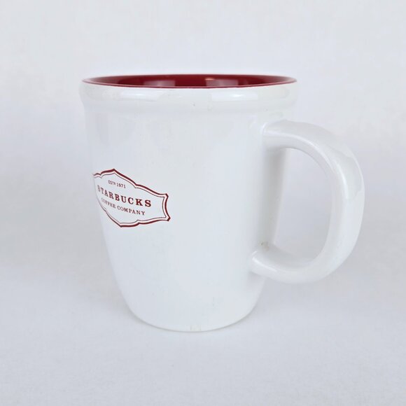Starbucks 2006 Mug Teacup Starbucks Coffee Company Est 1971 White Red Classic - Picture 3 of 16